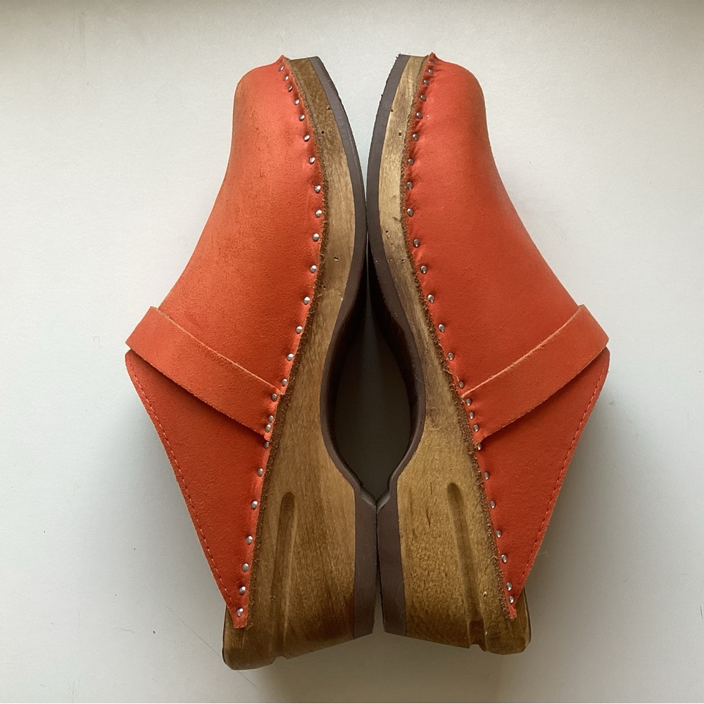 Orange Leather Clogs - Picture 4 of 6